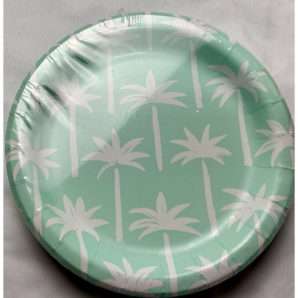 Sun Squad 2 Packs Of‎ 20ct 6.75" Paper Snack Plates Palm Tree 40 Total Plates